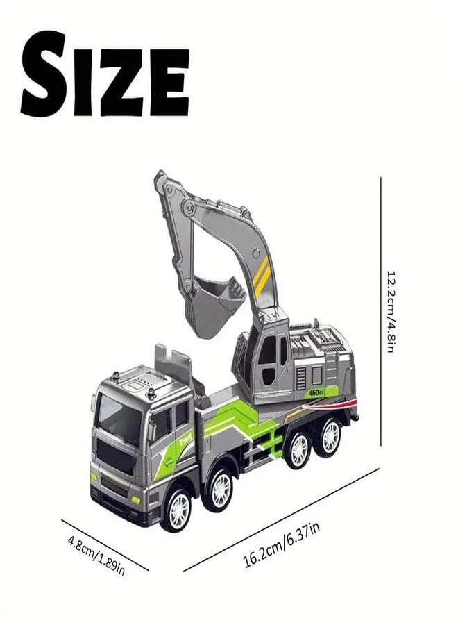 SHIPEASE شاحنة حفارة غير قابلة للكسر تعمل بالاحتكاك من SHIPEASE، مزودة بجميع الأجزاء المتحركة، نموذج من سبيكة مصبوبة، لعبة شاحنة بناء هندسية للأطفال من الأولاد والبنات، تعمل بسحب للخلف - Image 2